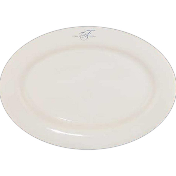 Rolled Edge Rim Dinnerware Oval Platters, Personalized With Your Logo!