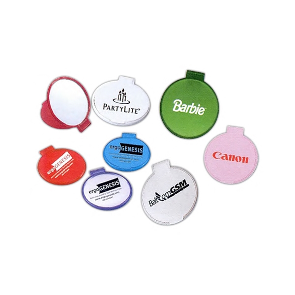 Pink Round Compact Mirrors, Custom Printed With Your Logo!