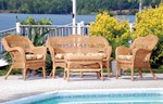 Safety, Recognition and Incentive Program Kaven Casual Decor Walnut 4 Piece Wicker Set with Cushions!