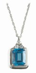 Safety, Recognition and Incentive Program Jewelers Collection 14K White Gold Aquamarine and Diamond Pendant!