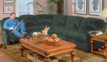 Safety, Recognition and Incentive Program Sealy 3 Unit Dark Green Sectional Sofa with Two Recliners!