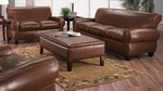 Safety, Recognition and Incentive Program 4 Piece Chocolate Brown Leather Living Room Group!