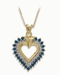 Safety, Recognition and Incentive Program Diamond and Sapphire Heart Pendant on 18 inch Chain!