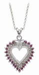 Safety, Recognition and Incentive Program Diamond and Ruby Heart Pendant on 18 inch Chain!