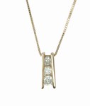 Safety, Recognition and Incentive Program 14K Gold 3 Diamond Pendant on 18 Inch Chain!