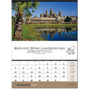 Scenes of the World Executive Calendars, Custom Imprinted With Your Logo!