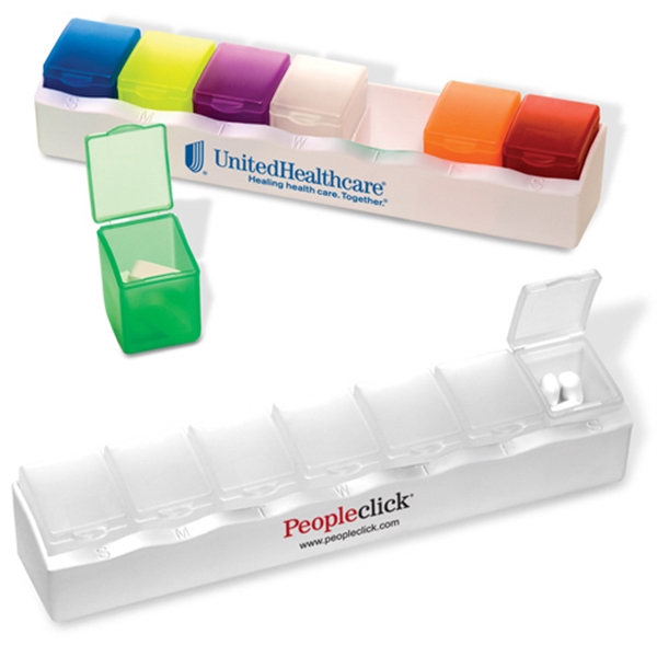 Compact Seven Day Pill Holders, Custom Printed With Your Logo!