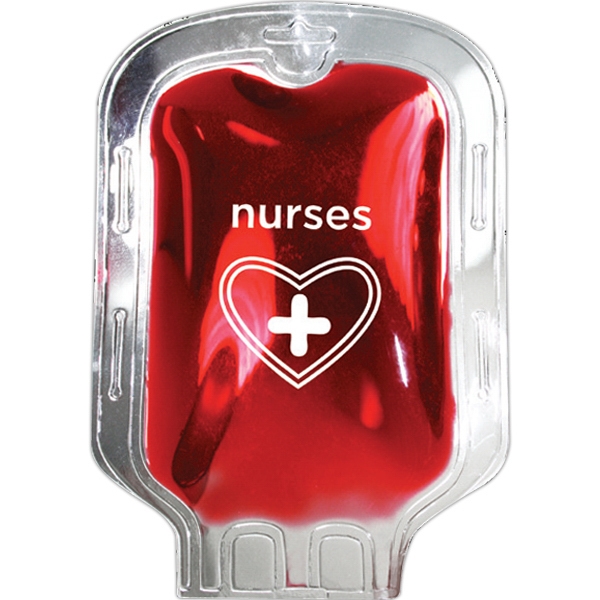 Blood Bag Themed Cold Packs, Custom Imprinted With Your Logo!