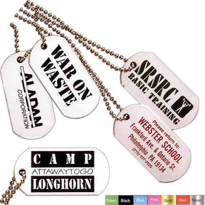 Silver Dog Tags, Personalized With Your Logo!