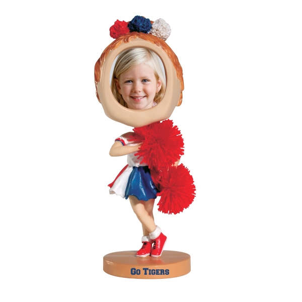 Cheerleader Bobble Head Picture Frames, Custom Printed With Your Logo!