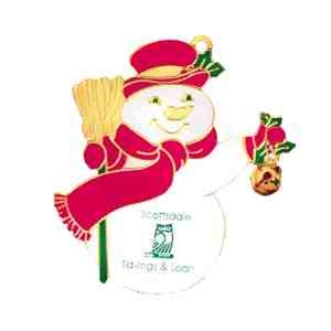 Snowman Gold and Enamled Christmas Ornaments, Custom Decorated With Your Logo!
