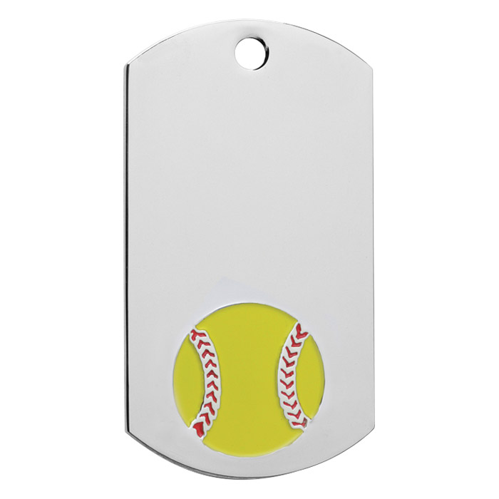 Softball Dog Tags, Customized With Your Logo!