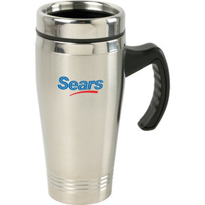 Stainless Steel 15oz. Foam Insulated Travel Mugs, Custom Imprinted With Your Logo!