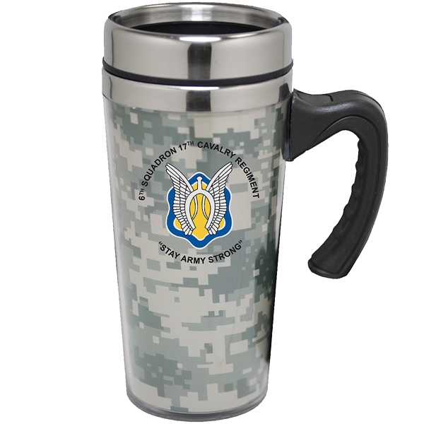 Camouflage Travel Mugs, Custom Printed With Your Logo!