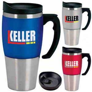 Stainless Steel Acrylic Heavyweight Travel Mugs, Custom Imprinted With Your Logo!