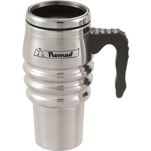 Stainless Steel Dual Wall Twist Action Lid Travel Mugs, Personalized With Your Logo!