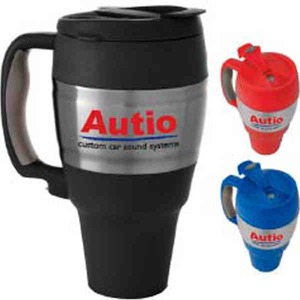 Stainless Steel Keg Shaped Travel Mugs with Screw on Lids, Personalized With Your Logo!