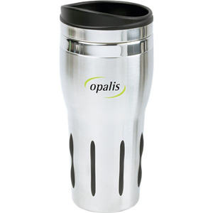 Stainless Steel Rubber Grip Tumbler Travel Mugs, Customized With Your Logo!