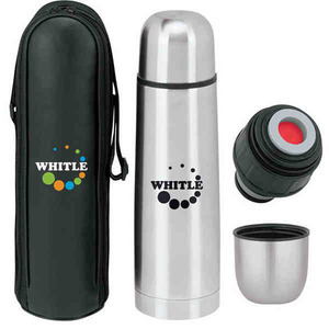 Stainless Steel Vacuum Sealed Bullet Thermoses, Custom Imprinted With Your Logo!