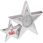 Custom Printed Shaped Silver Metal Clocks