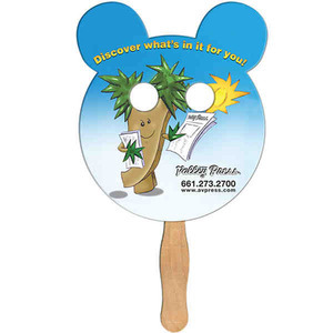 Panda Bear Stock Shaped Paper Fans, Custom Decorated With Your Logo!