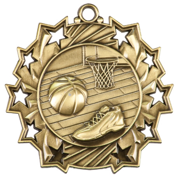 Basketball Sunray Medals, Custom Made With Your Logo!