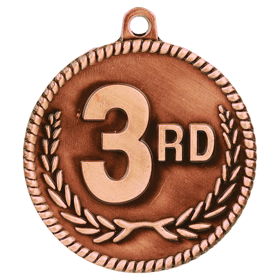 Custom Printed Third Place High Relief Medals