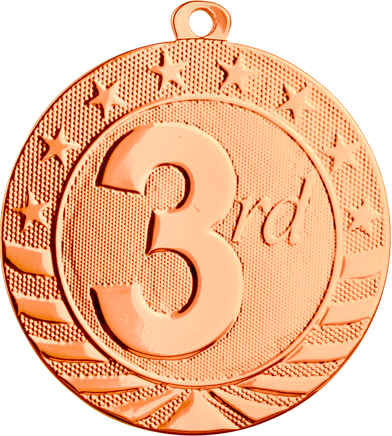 Custom Printed Third Place Starbrite Medals