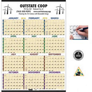 Time Management Span A Year Laminated Commercial Calendars, Custom Printed With Your Logo!