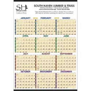 Time Management Span A Year Non Laminated Commercial Calendars, Custom Imprinted With Your Logo!