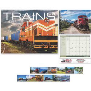 Trains Appointment Calendars, Custom Printed With Your Logo!