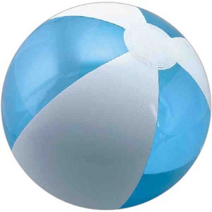 Translucent Blue and White Alternating Color Beach Balls, Custom Printed With Your Logo!