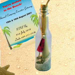 Tropical Resort Message in a Bottles, Custom Imprinted With Your Logo!