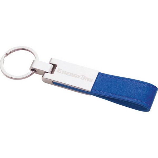 Custom Printed 1 Day Service Leather Strap and Silver Plated Keyrings