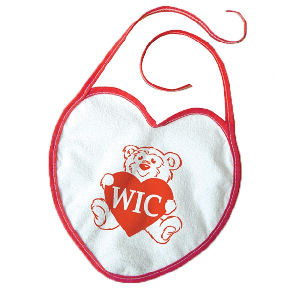 Heart Shaped Bibs, Custom Imprinted With Your Logo!