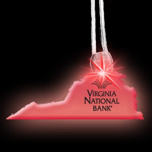 Custom Printed Virginia State Shaped Lighted Necklaces