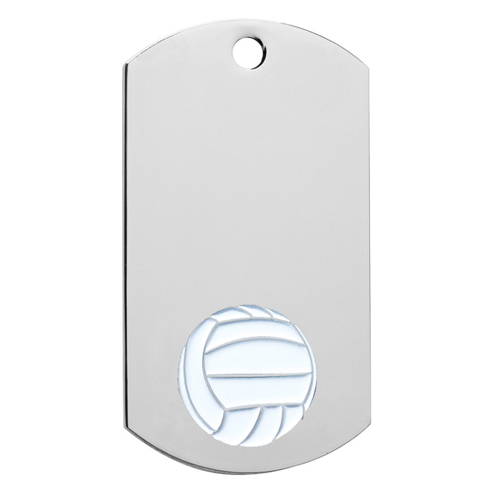 Volleyball Dog Tags, Custom Decorated With Your Logo!
