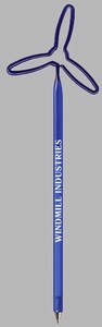 Windmill Turbine Bent Shaped Pens, Custom Printed With Your Logo!