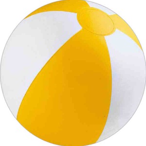 Yellow and White Alternating Color Beach Balls, Custom Printed With Your Logo!