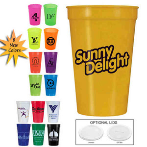 Yellow Color Stadium Cups, Custom Designed With Your Logo!